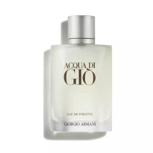 "Giorgio Armani Acqua Di Gio Eau De Toilette for Men 100ml – a fresh fragrance with top notes of jasmine, lime, and lemon, a heart of rosemary, persimmon, and marine accords, and a base of cedarwood, patchouli, and white musk for a clean, sophisticated scent."







